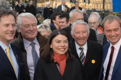 Image courtesy of Jon Ball Nick Clegg, Paddy Ashdown, Sarah Olney, David Steel and Tim Farron