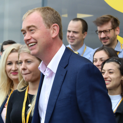 Image courtesy of Liberal Democrats on Flickr Tim Farron arriving at Autumn 2016 Conference